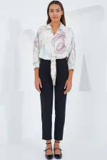 Women's Oversize Flowy Crop Satin Shirt 906 - Dusty Rose