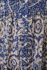 Robe hijab à motifs authentiques 2423 - Bleu marine 7