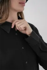 Chemise en viscose 3785 - Noire