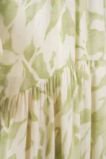 Robe hijab à motifs authentiques 2423 - Vert clair