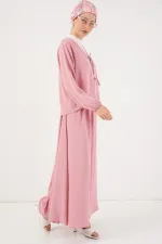 Kadın Ayrobin Kimono Etek İkili Takım 8047 - Pembe