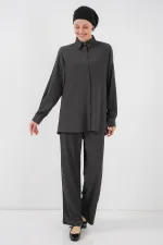 Kadın Örme Tesettür Alt Üst Takım 6711 - Antrasit