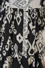 Robe hijab à motifs authentiques 2423 - Noir 8