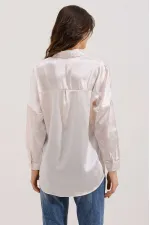 Chemise oversize en satin beige (réf. 3985)