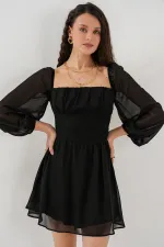 Robe mini en tulle pour femme 2514 - Noir