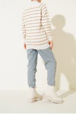 15808 Düğmeli Kazak - Bisküvi