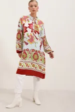 Robe en viscose à motifs 5903 - Bordeaux