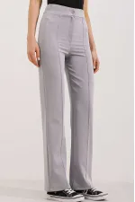 Pantalon palazzo taille haute 6629 - Gris