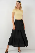 Kadın Ayrobin Uzun Etek 8048 - Siyah