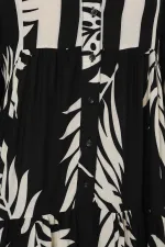 Robe hijab à motifs authentiques 2423 - Noir 12