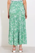 Women's Long Viscose Skirt with Almond Pattern 1898