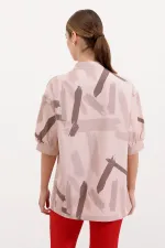 Chemise oversize à motifs beige 20226