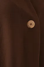 Kadın Kısa Kol Oversize Kimono 5969 - Kahverengi