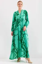 Robe hijab en viscose vert foncé pour femme 2423