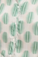 3964 Hafif Dökümlü Saten Gömlek - B. Haki