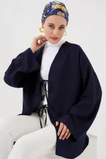 Keten Tesettür Kimono 5968 - Lacivert