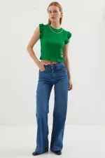 0430 Knitted Blouse - Green