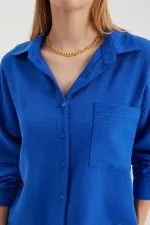 Chemise oversize en lin à poche unique 20153 - C.Saks