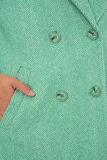 Yeşil Oversize Geniş Kesim Yünlü Uzun Kaşe Kaban 9113