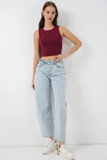 Kadın Yüksek Bel Kot Pantolon 30081 - Buz Mavi