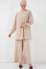 Ayrobin Tunik Pantolon Alt Üst Takım 6712 - Krem