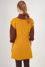 15760 Kuşaklı Triko Süveter - Hardal