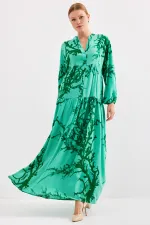 Robe hijab en viscose vert foncé pour femme 2423