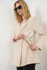 Women's Side-Tie Blazer Jacket 0750 - Beige