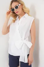 Women's Zero Sleeve Wrap Shirt 20343 - White