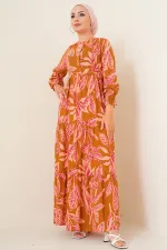 Robe hijab à motifs 2145 - Beige