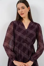 Robe en mousseline à motifs 2137 - Violet