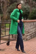 5138 Manteau long matelassé - Vert clair