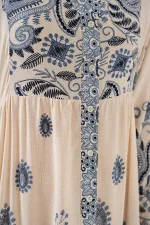 Robe hijab à motifs authentiques 2423 - Bleu marine, taille 12