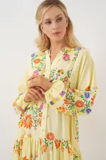 Robe hijab à motifs authentiques 2423 - A.Sarı