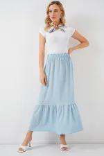 Jupe longue tricotée 1886 - Bleu clair