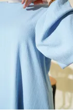 Women's Blue Tunic and Pants Set (Top and Bottom) 6663