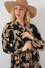 Robe hijab à motifs authentiques 2423 - Beige clair