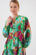 Robe hijab à motifs authentiques 2423 - Verte 9