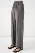 Women's Wide Leg Trousers with Elastic Waistband 30087 - Anthracite Women's Wide Leg Trousers with Elastic Waistband 30087 - Anthracite