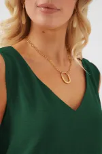 V Yaka Sıfır Kol Bluz 950 - Zümrüt Yeşili