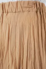 Jupe longue froissée pour femme 8042 - Biscuit
