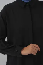 Kadın Uzun Gömlek Tunik 5945 - Siyah