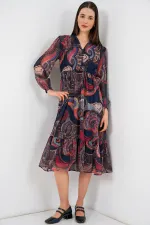 Robe en mousseline à motifs multicolores 2137
