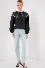 Kadın Bebe Yaka Gömlek 20314 - Siyah