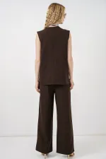 Women's Vest and Trousers Two-Piece Set 30086 - Brown