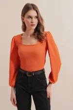 Chemisier à manches longues 0442 - Orange