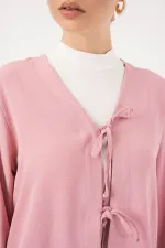 Kadın Ayrobin Kimono Etek İkili Takım 8047 - Pembe