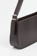010172 Plain Baguette Shoulder Bag - Brown