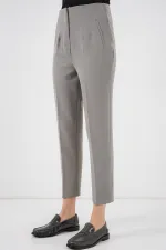 6650 Yüksek Bel Kumaş Pantolon - Gri