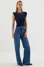 Chemisier tricoté 0430 - Bleu marine